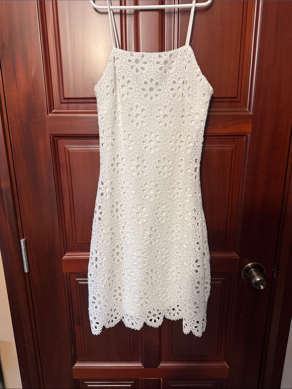 Suzy Shier White Lace Mini Dress